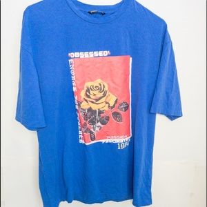 Blue graphic T